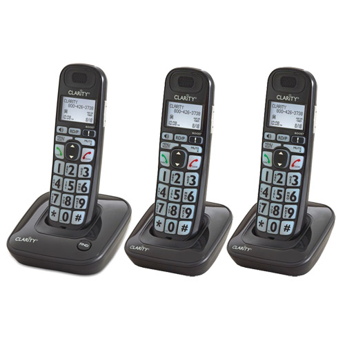 Clarity D703 and (2) D703HS Moderate Hearing Loss Cordless Phone