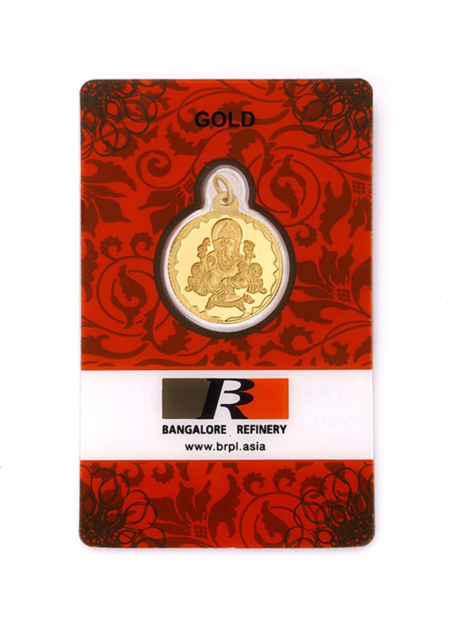 Bangalore Refinery Ganesha 24k (999) 2gm Gold Coin cum Pendant