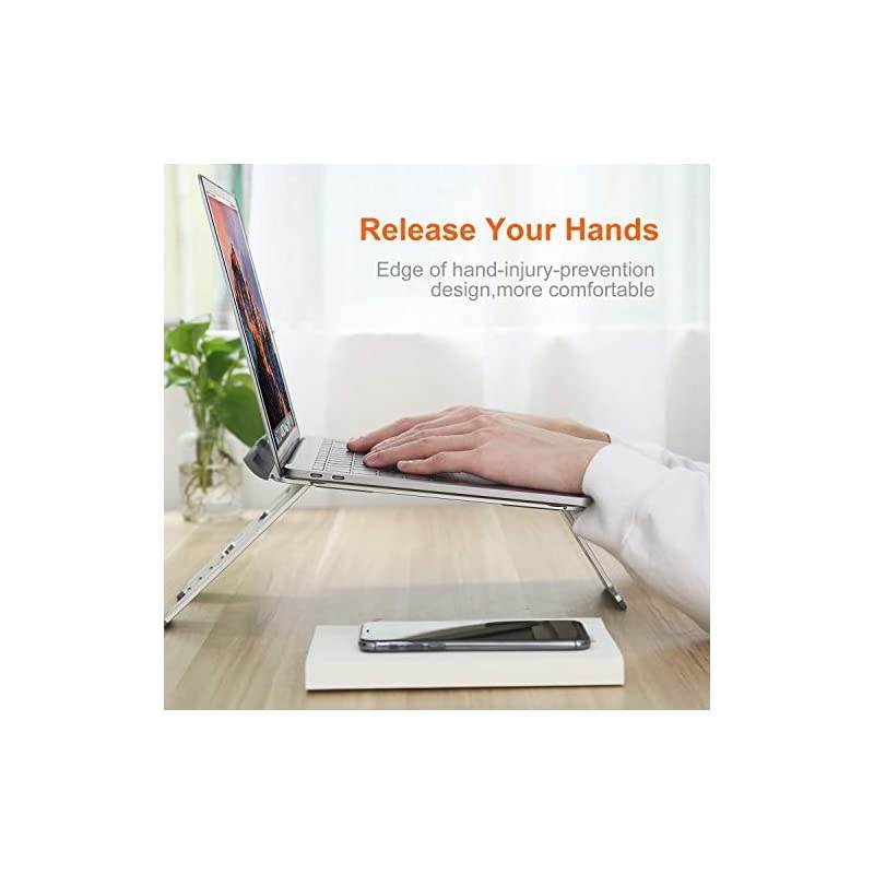 Stand Foldable Multi Functional Aluminum Ergonomic Portable Riser Adjustable Stand Holder for MacBook Pro Air HP Dell Lenovo Samsung Acer Huawei MateBook