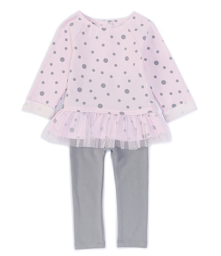 Peek Baby Girls 3-24 Months Long-Sleeve Embroidery Floral Print Babydoll Top & Pant Set