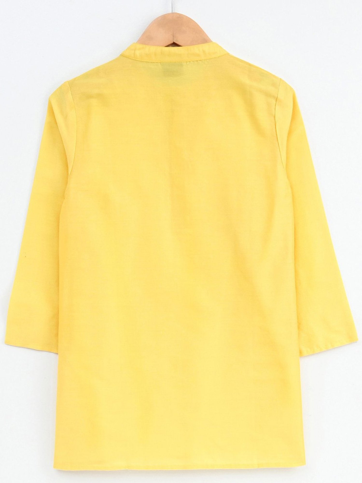 TWISHA Kids Yellow & Off White Floral Print Full Sleeves Kurta , Pyjamas with Jacket