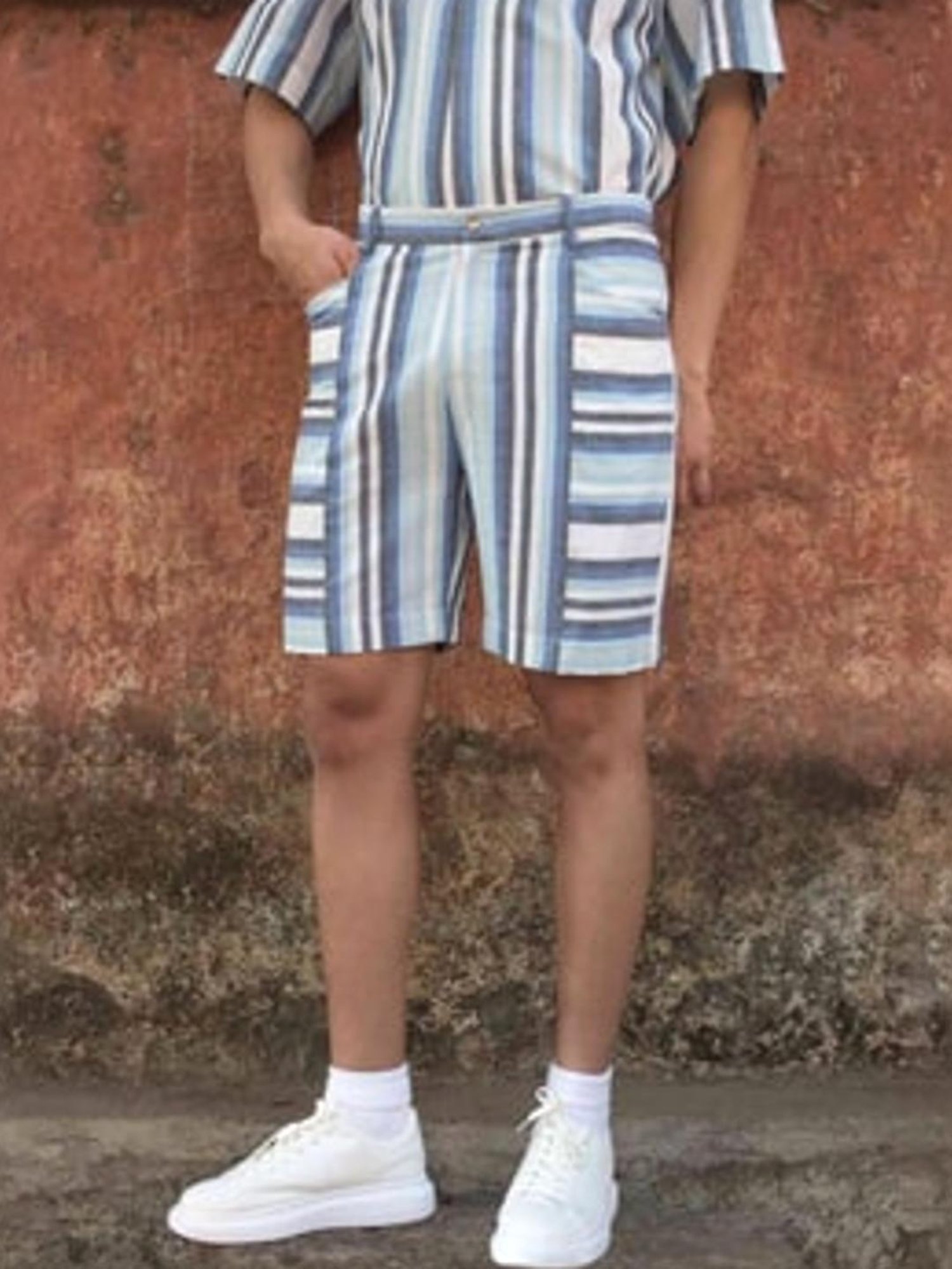 Anushe Pirani Multi Fika Double Knife Pleat Bermudas