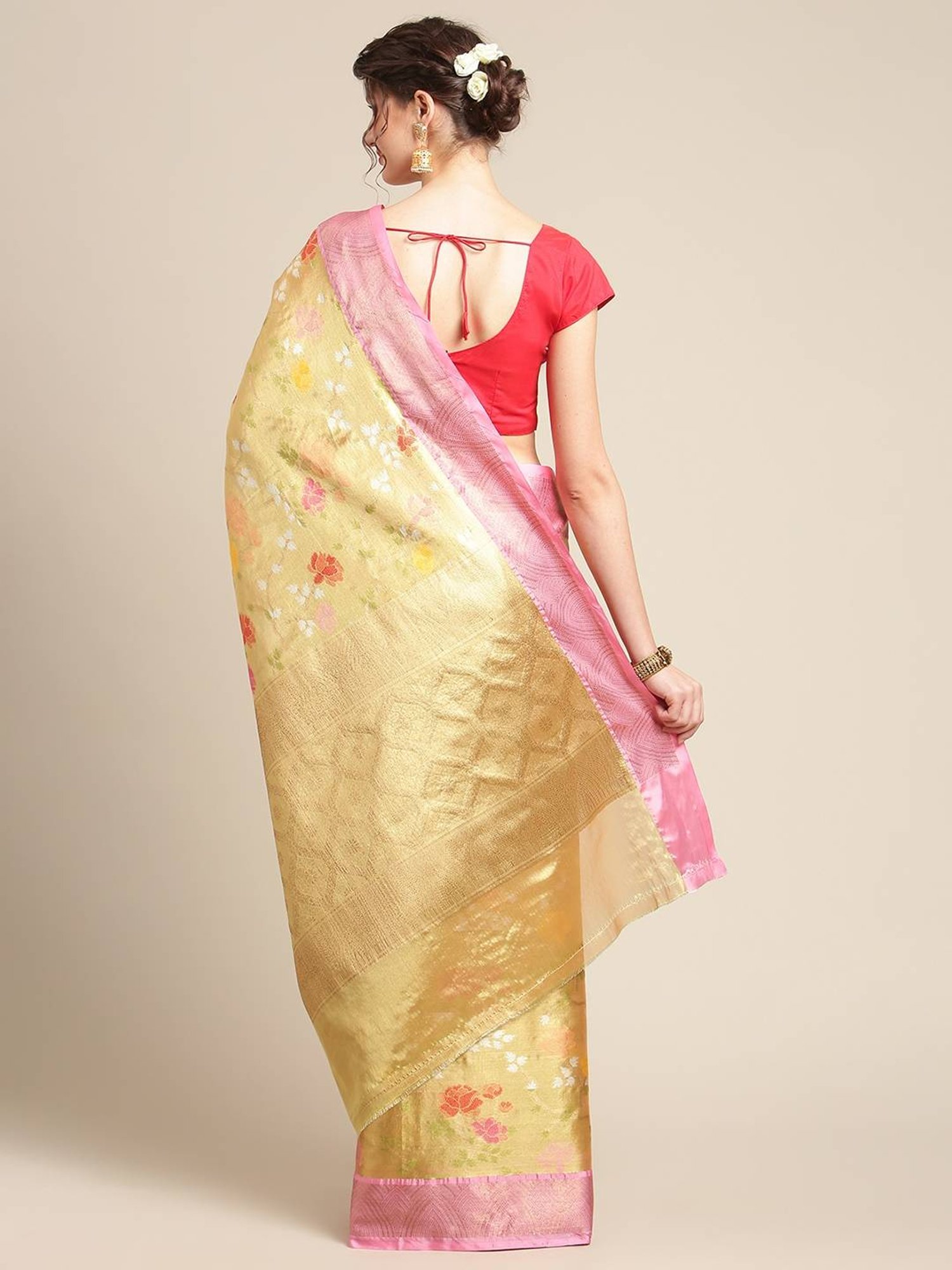 Banarasi Silk Works  Woven Saree with Blouse
