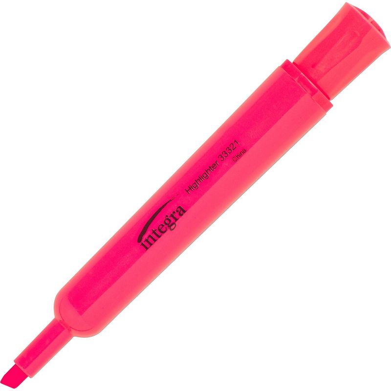 Integra Desk Highlighter Chisel Tip 12/PK Fluorescent Pink 33321