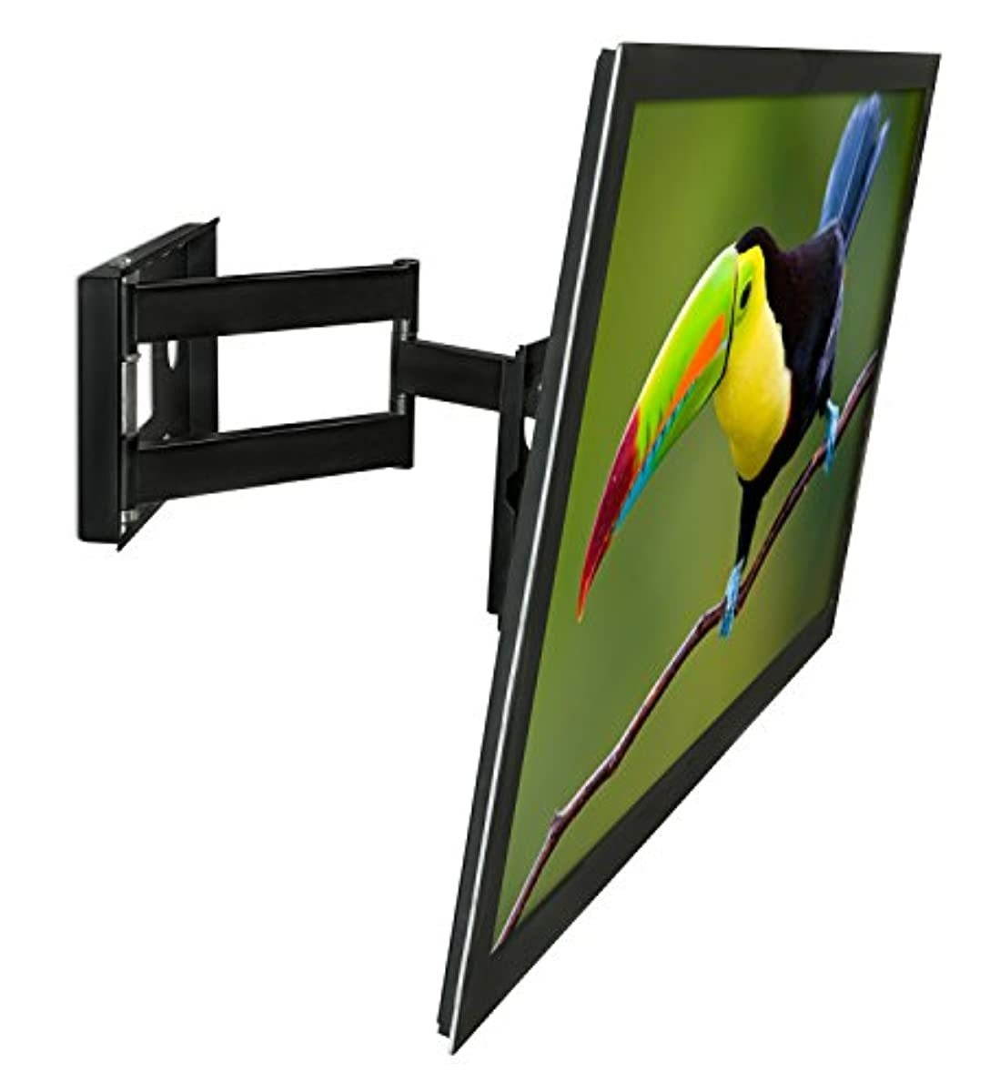 Mount-It! Full Motion TV Wall Mount with Long Extension Swivel Arm | Universal VESA Bracket for 32" to 65" Flat Screens, VESA 200x200 to 600x400, 165 lb Capacity, Black