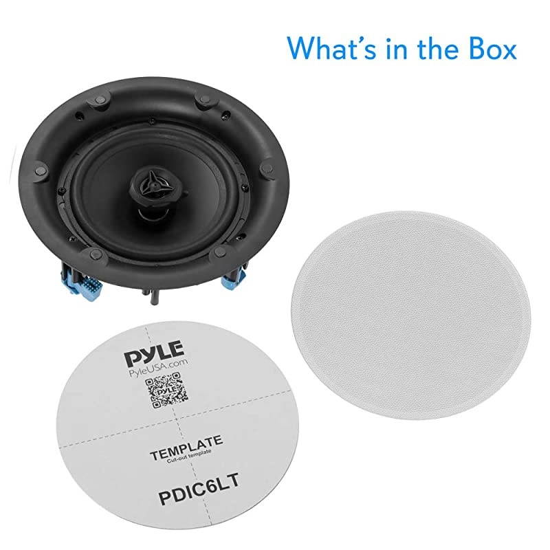 Ceiling and Wall Mount Speaker 8 2Way 70V Audio Stereo Sound Subwoofer Sound with Dome Tweeter 600 Watts inWall inCeiling Flush Mount for Home Surround System  PDIC8LT White