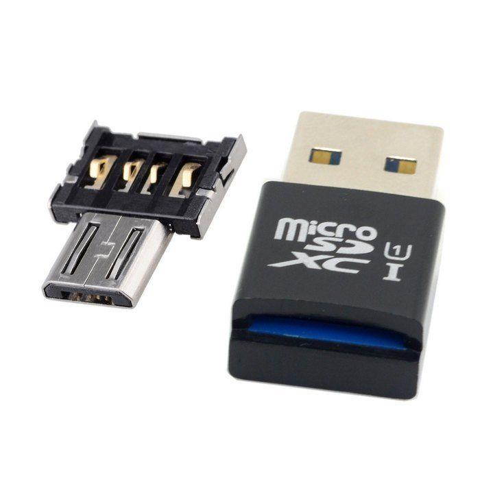 Mini Size USB3.0 to Micro SD SDXC TF Card Reader with Micro USB 5pin OTG Adapter