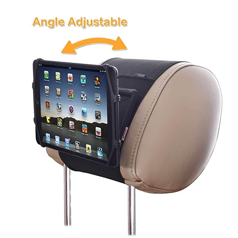 Car Mount  Universal Car Headrest Mount Holder with Silicon Holding Net Compatible with Both 4.5-6 Inch Phones and 7-10.5 Inch Tablets