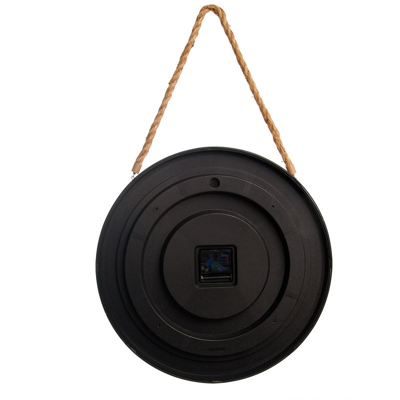 16" Distressed Woodgrain with Rope Accent Wall Clock Wood - Patton Wall Decor