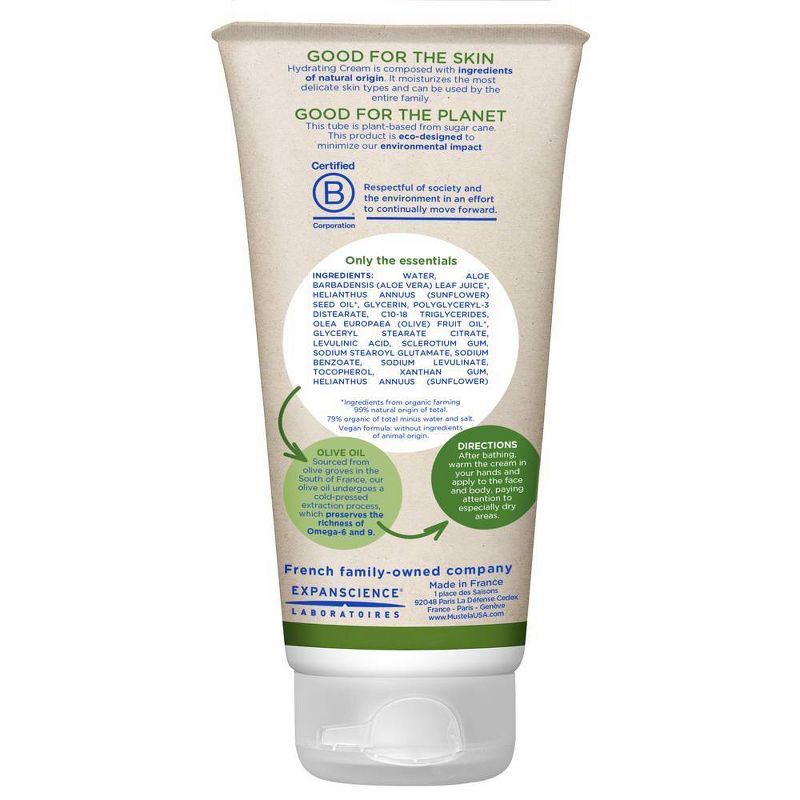 Mustela Organic Hydrating Cream with Olive Oil and Aloe - 5.07 fl oz