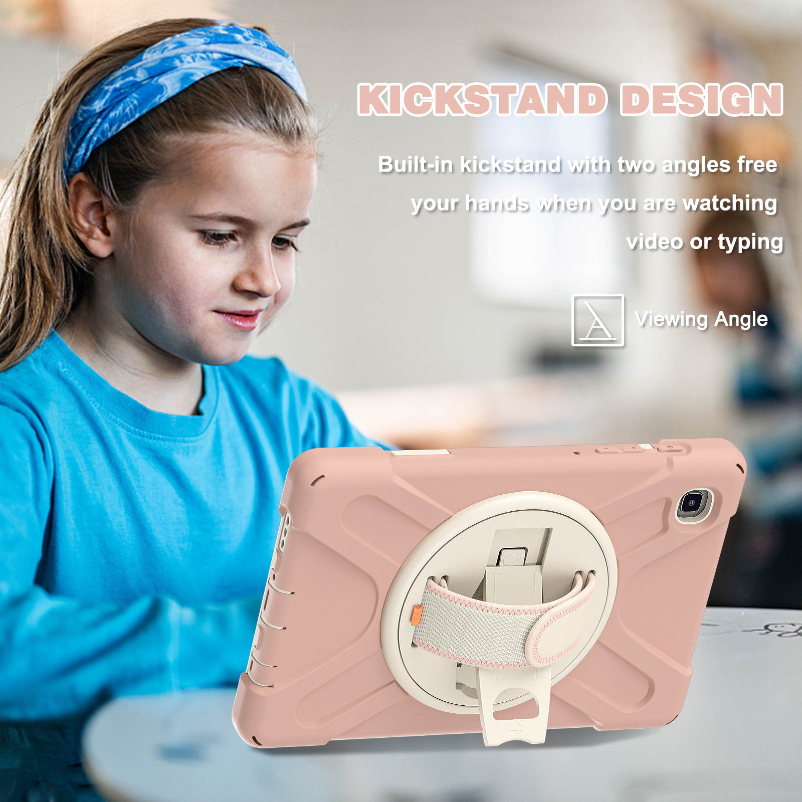 Galaxy Tab A7 Lite Case, Heavy Duty Rugged Shockproof Case with Adjustable Hand Strap, Carrying Shoulder Strap, Rotating Kickstand for Samsung galaxy Tab A7 Lite 8.7 inch 2021 Model SM-T220 SM-T225