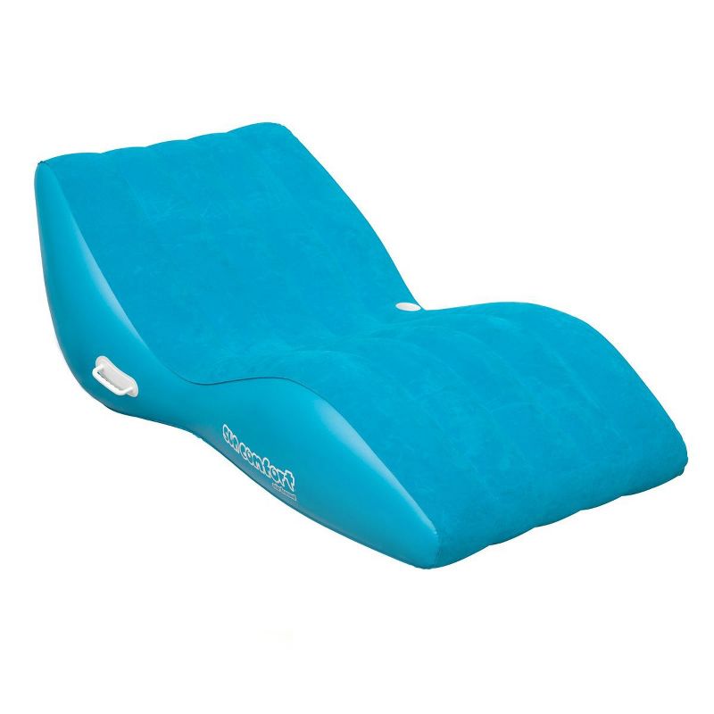 Airhead Sun Comfort Suede Inflatable Zero Gravity Floating Swimming Pool Lounge Float Seat, Sapphire Blue