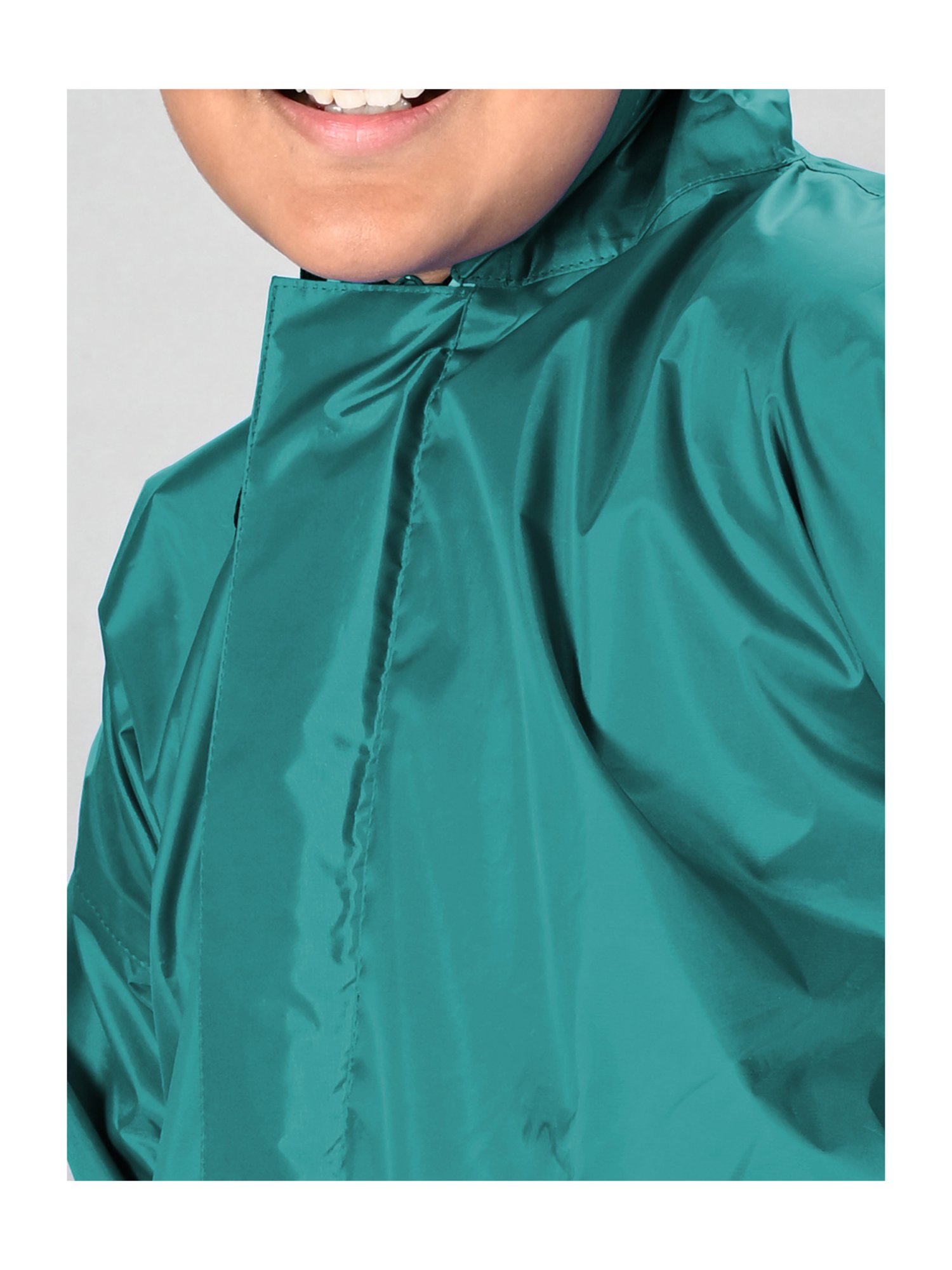 Lux Venus Boys Green Solid Full Sleeves Raincoat