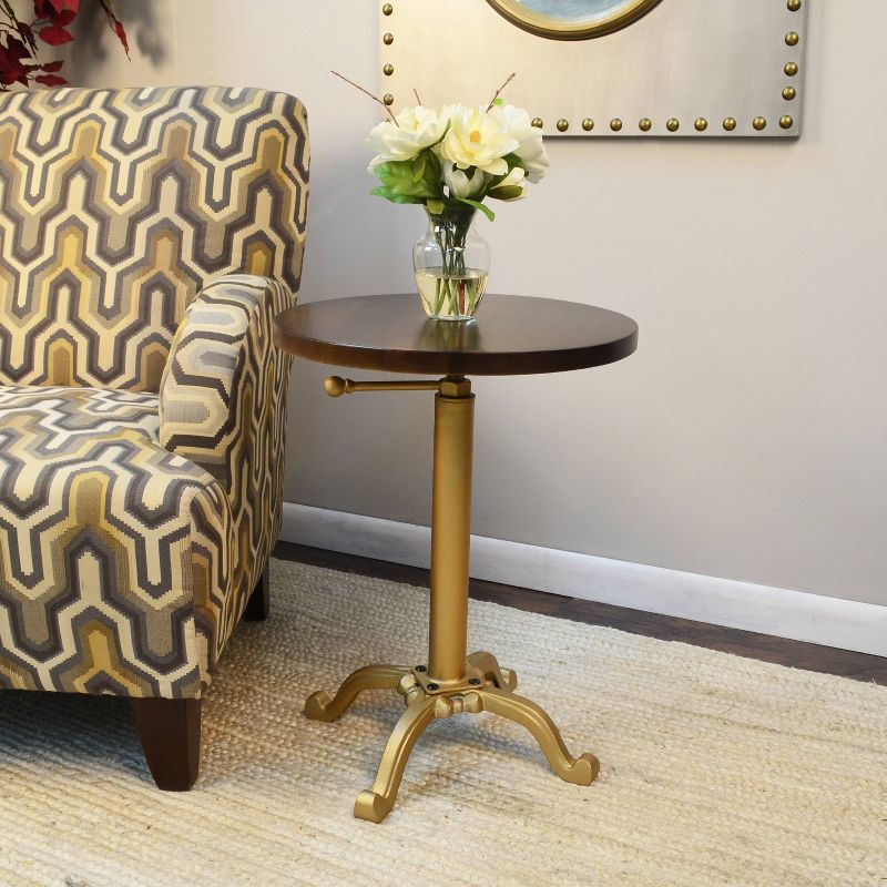 Miller Adjustable Vintage Accent Table Gold - Carolina Chair & Table