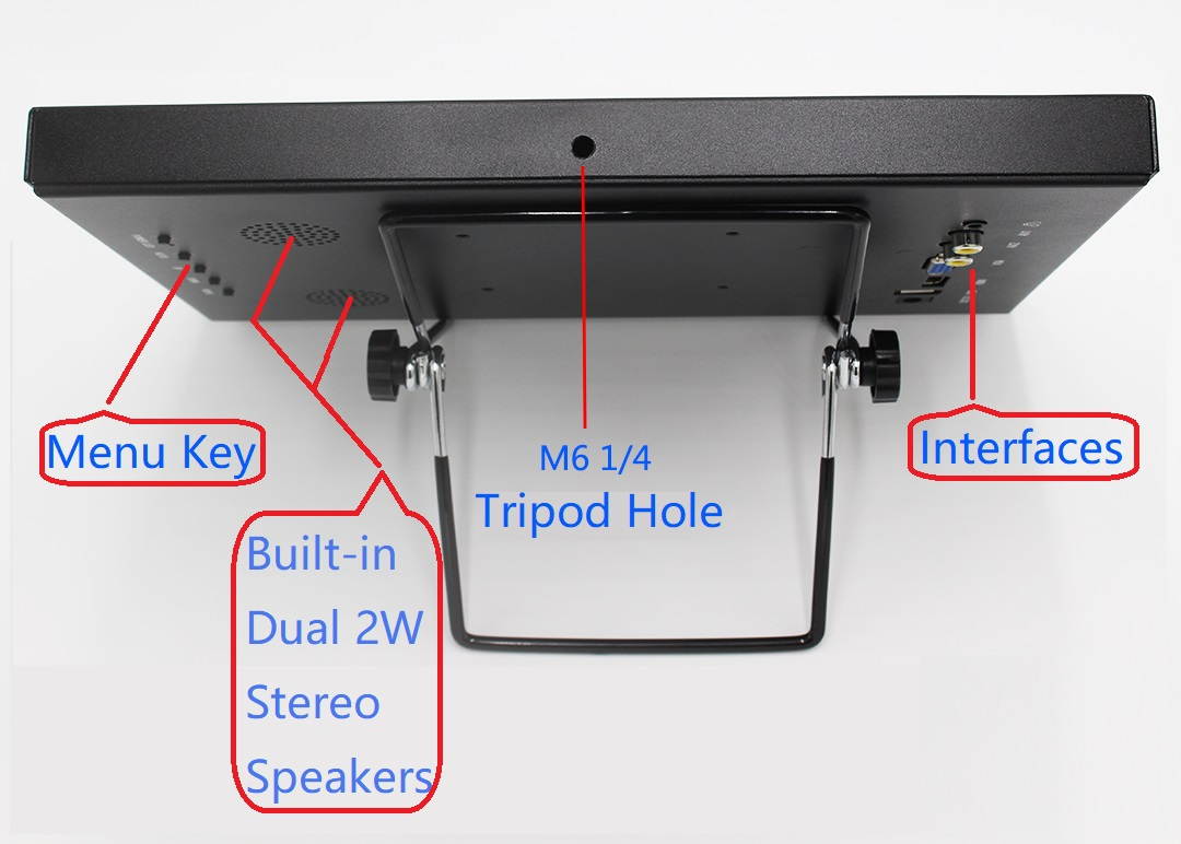 11.6" Portable Display 11.6 inch 1920x1080 60HZ Full HD 1080p IPS LED LCD Monitor with HDMI VGA USB AV  Headphone Ports, 12V 2A DC Power Supply,  Dual Built-in Speaker.