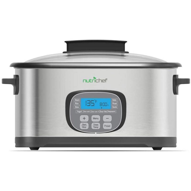 Crock-Pot SCCPVMC63SJ Multi Function Large 6 Quart Capacity 3-in-1 Home Food Cooker Convenient Kitchen Appliance, Stainless Steel