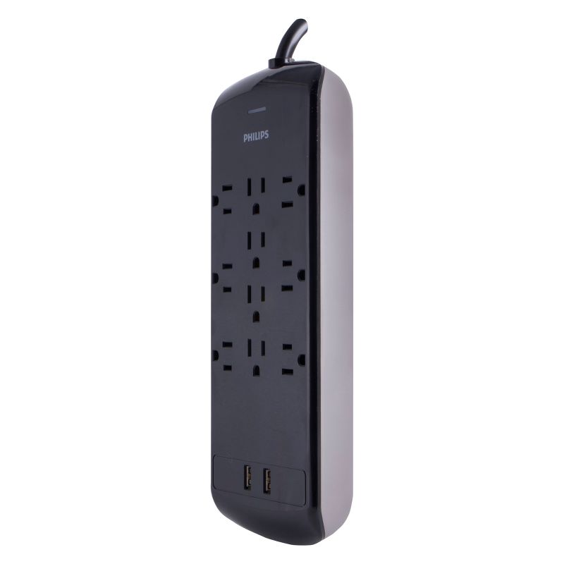 Monoprice 2 Outlet Surge Protector Wall Tap with 2 USB Charging Ports 3.4A, 450 Joules, White
