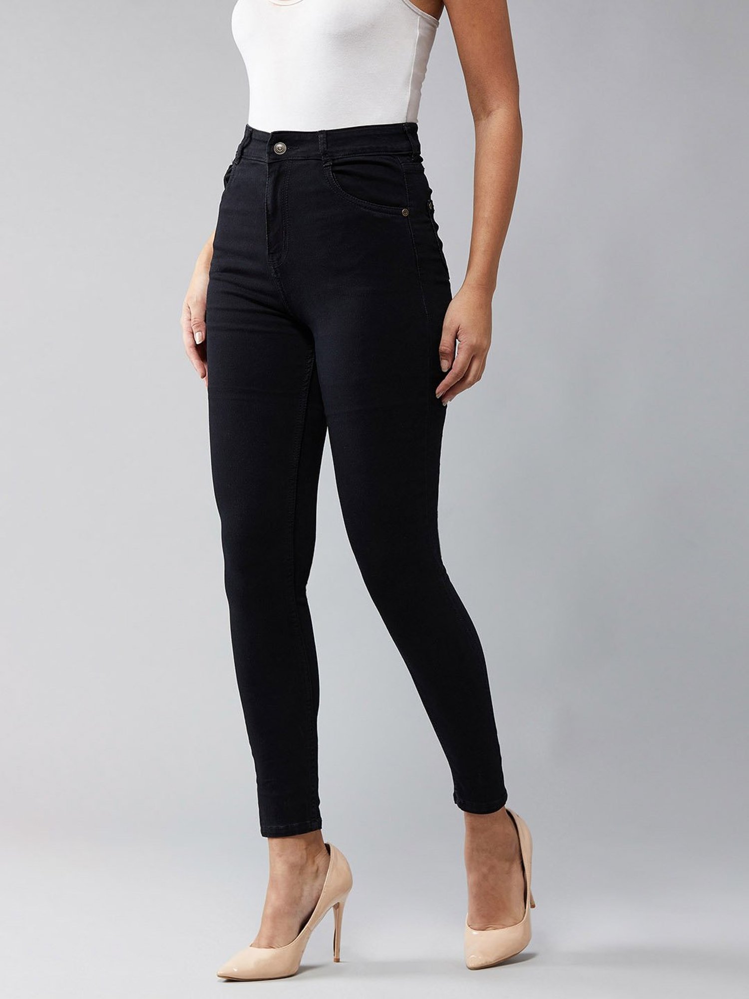DOLCE CRUDO Black Skinny Fit Jeans