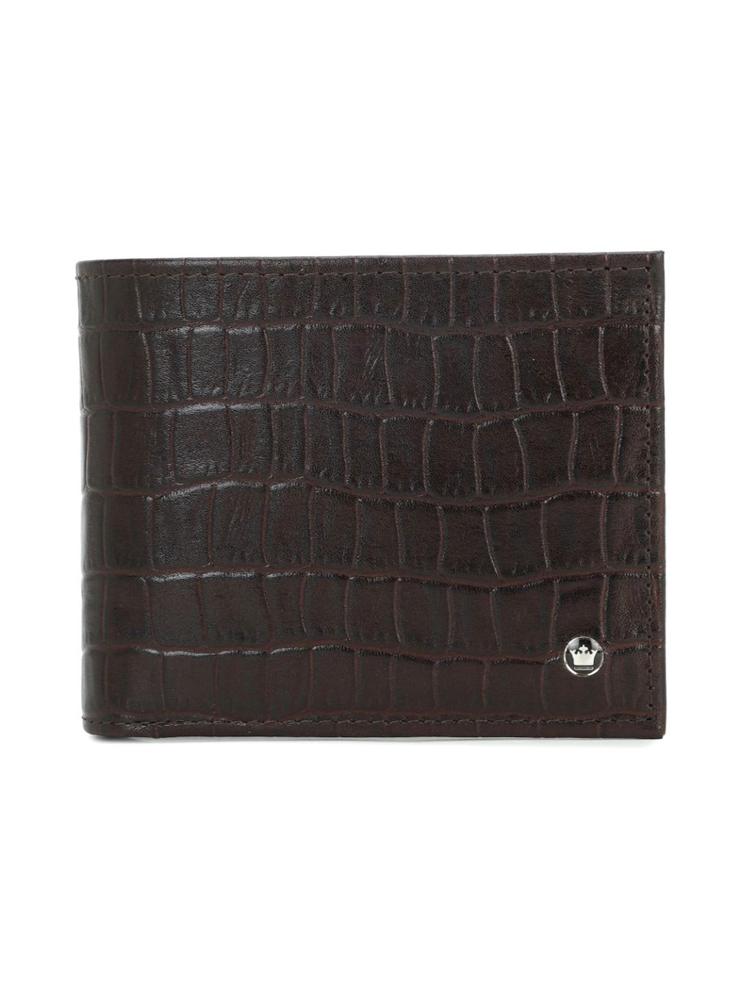 Louis Philippe Brown Animal Effect Leather Bi-Fold Wallet for Men