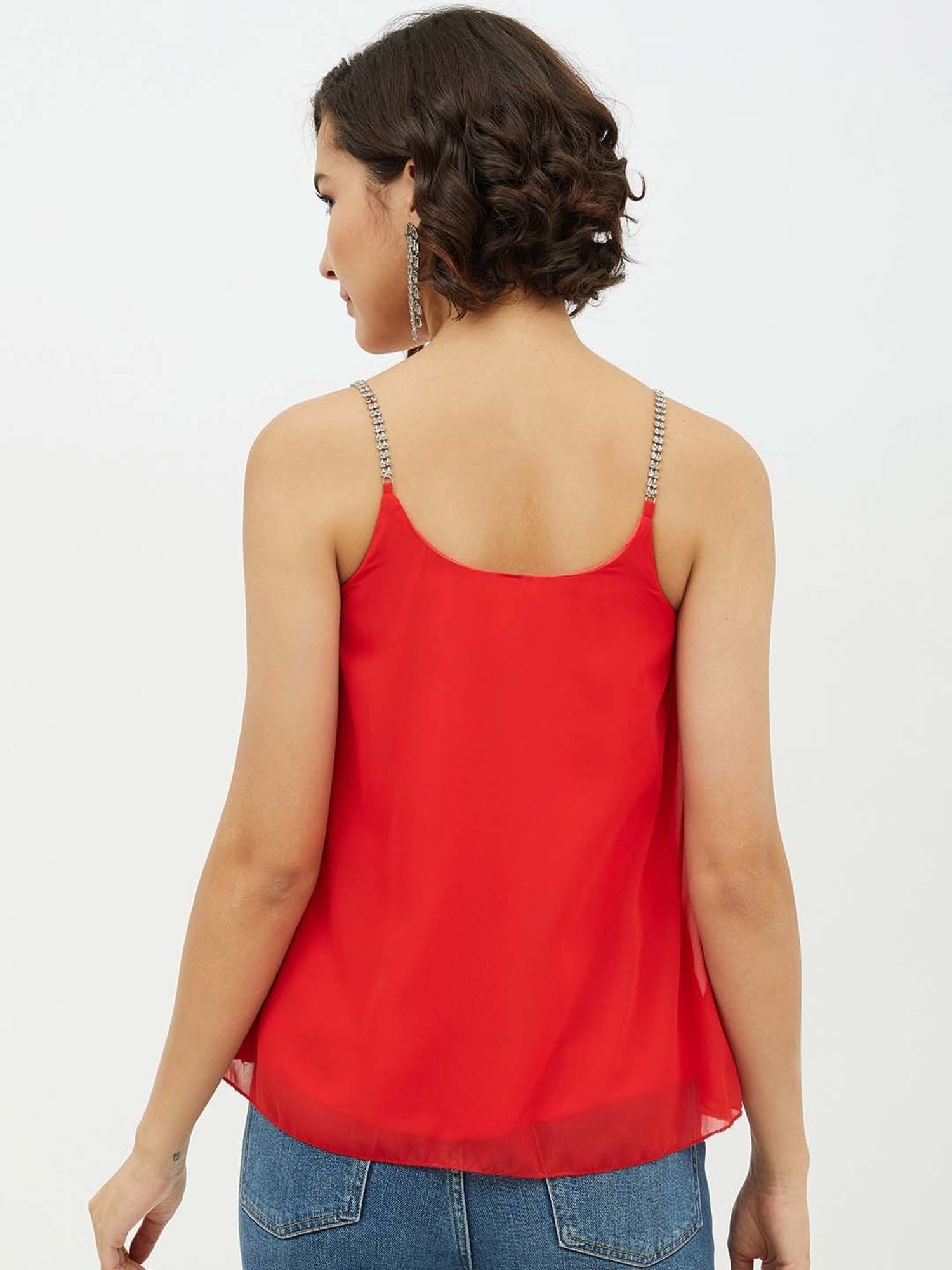 StyleStone Red Spaghetti Top