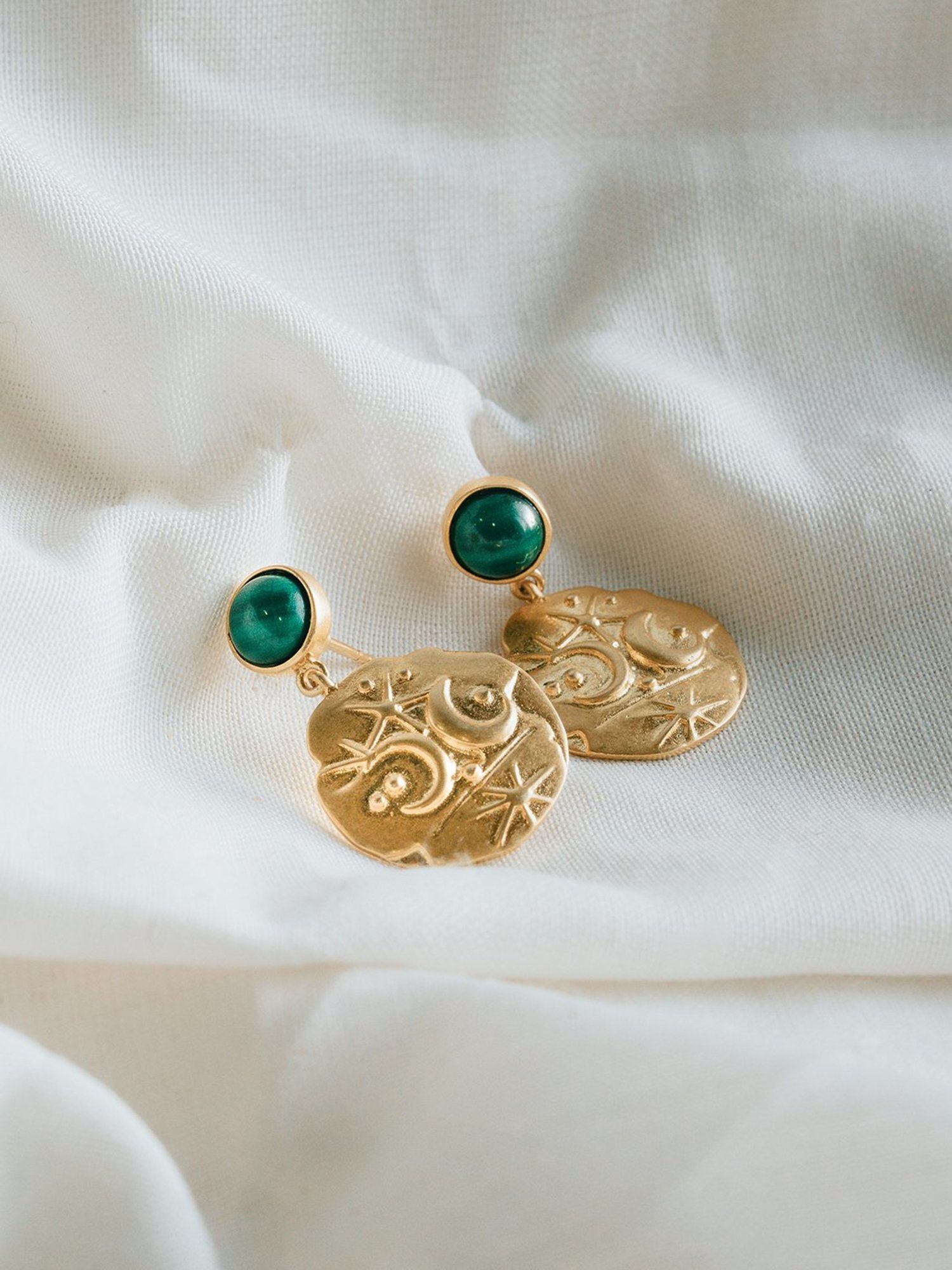 Perfectly Average Malachite Charm Earrings for Women & Girls
