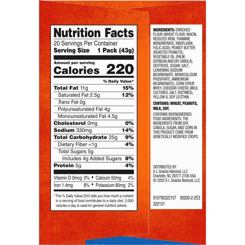 Lance Real Peanut Butter Toast Chee Cracker Sandwiches - 30.3oz - 20ct