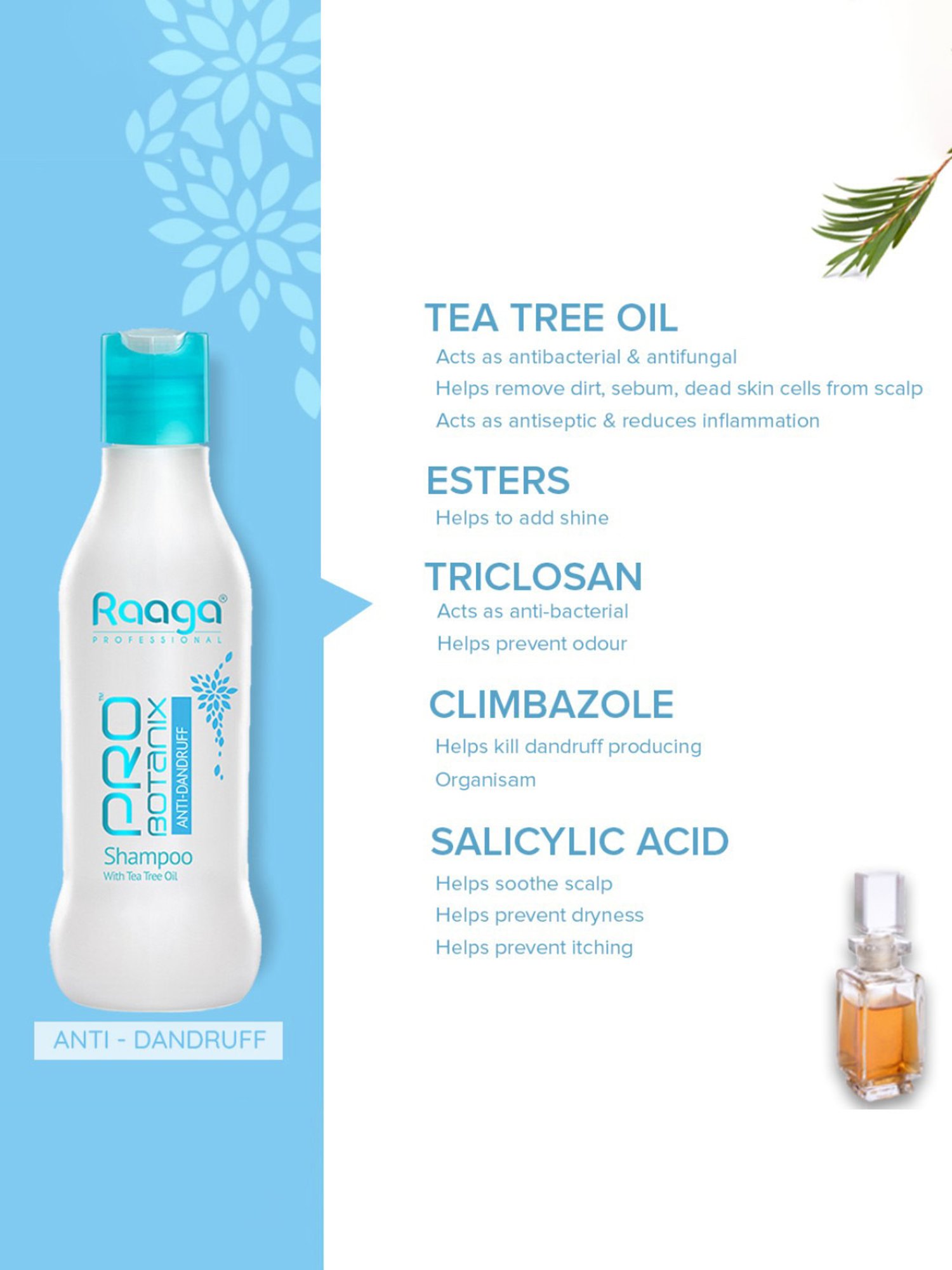 Raaga Professional Pro Botanix Anti-Dandruff Shampoo - 200 ml