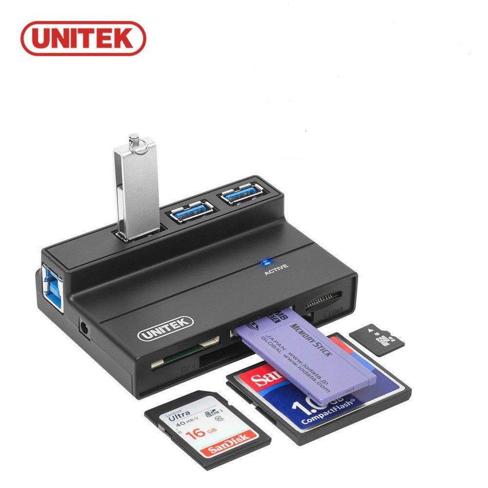 UNITEK 3 Port USB 3.0 Hub Multi Memory Card Reader Adapter For SD MS CF TF M2