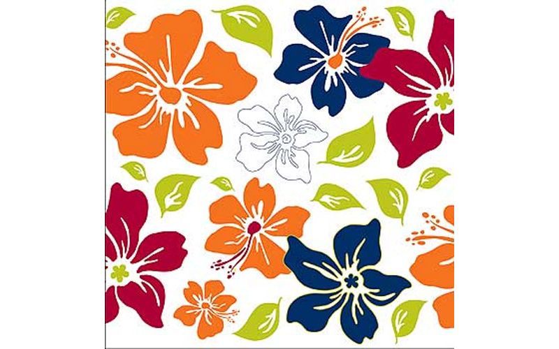 Tropical Flower Square Self-Stick 5pc Wall Accent Stickers - Wall Pops..