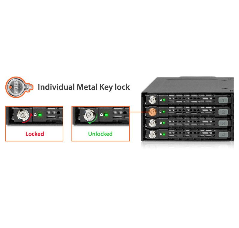 Icy Dock ToughArmor MB998SK-B Drive Enclosure for 5.25" SAS, Serial ATA/600 - Serial ATA/600 Host Interface External - Black - 8 x HDD Supported