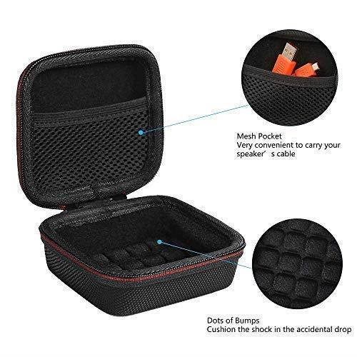 Pushingbest JBL GO 2 Case, Hard EVA Carry Bag Case Cover for JBL Go 1/2 Bluetooth Speaker, Mesh Pocket for Charger and Cables (BlackEVA CaseOnly)