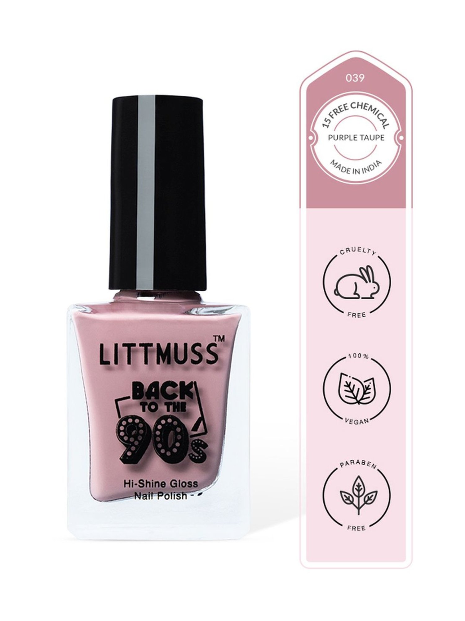 Littmuss Back To The 90's Hi Shine Gloss Nail Polish Purple Taupe 039 - 9.5 ml
