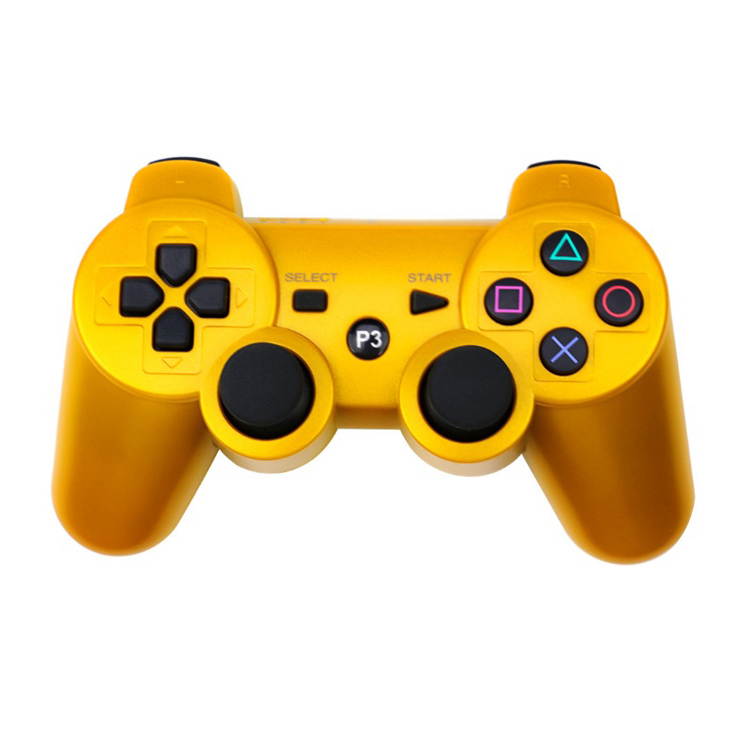 CHENGDAO PS3 Controller Wireless Dual Shock Gamepad for Sony Playstation 3 with Charging Cord (Gold)