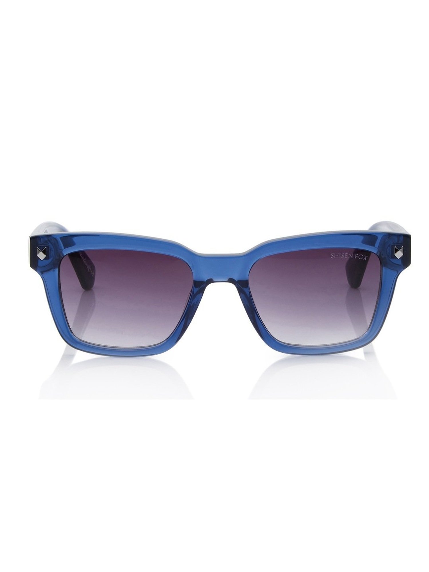 Shisen Fox Okinawa Sapphire Square Unisex UV Protection Sunglasses -52 mm