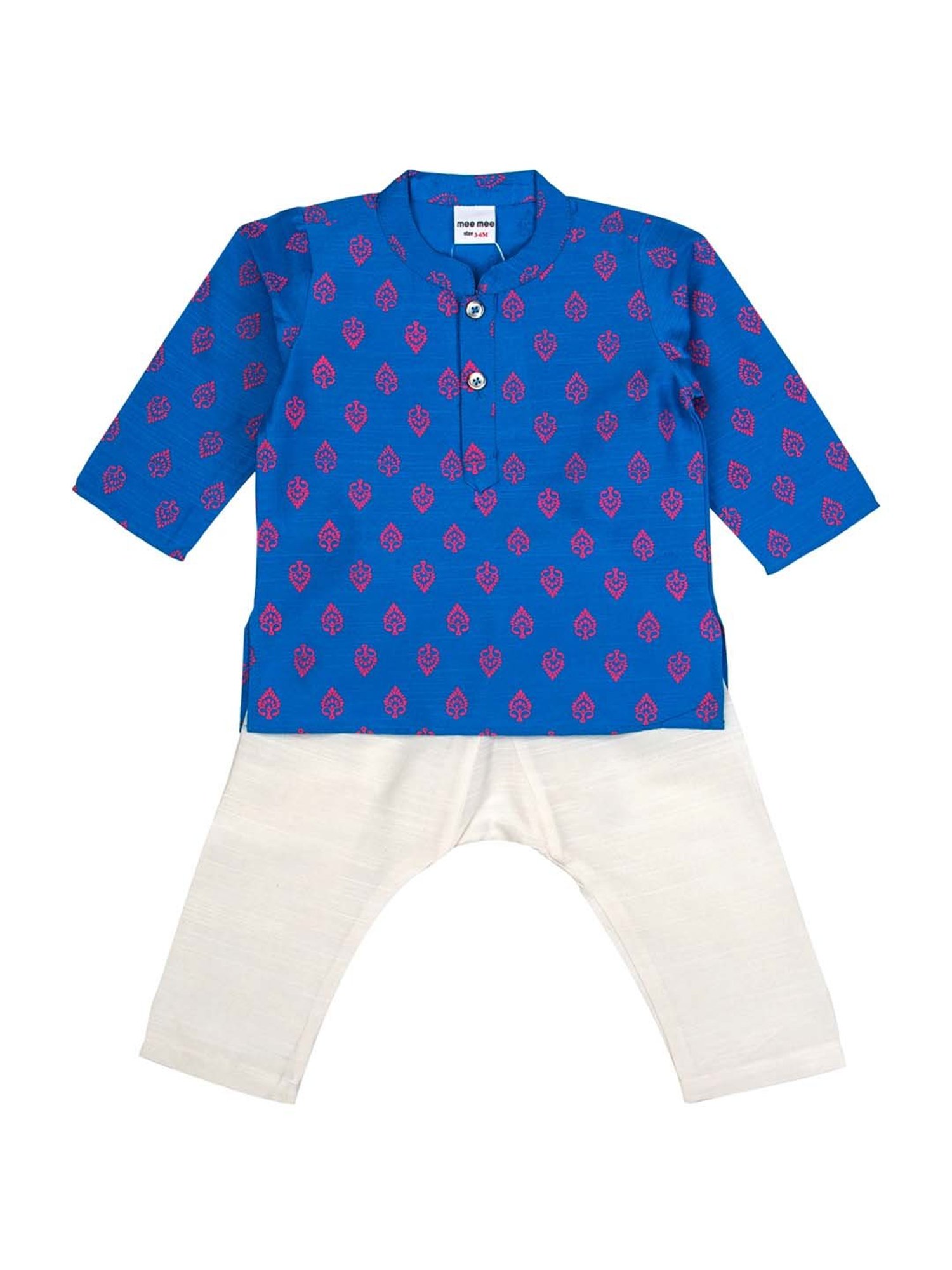 Mee Mee Kids Blue Printed Kurta Set