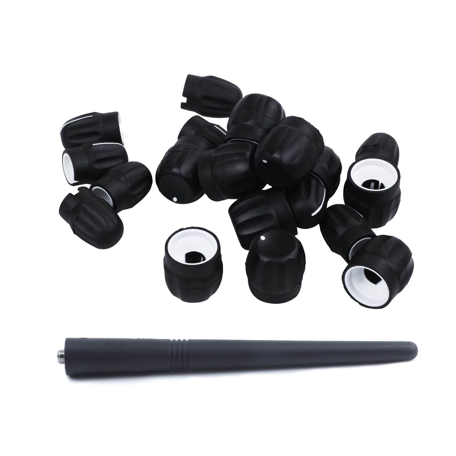 1x Antenna VHF for Motorola Radio Bidirectional & 10Pairs Volume Knob + Channel Selector Knob for Motorola Two Way Radio