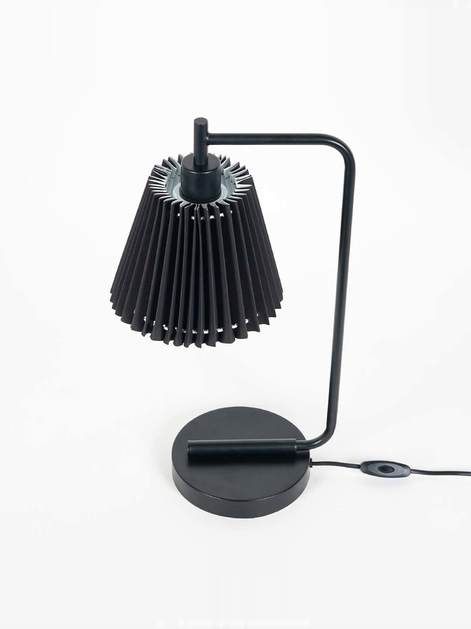 Kapoor Lamp Shades Black Metal Bond Study Table Lamp With Pleated Shade