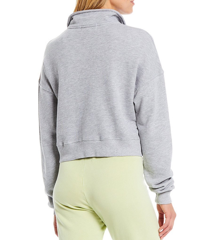 WILDFOX Knit Rainbow Cropped Half Zip Pullover