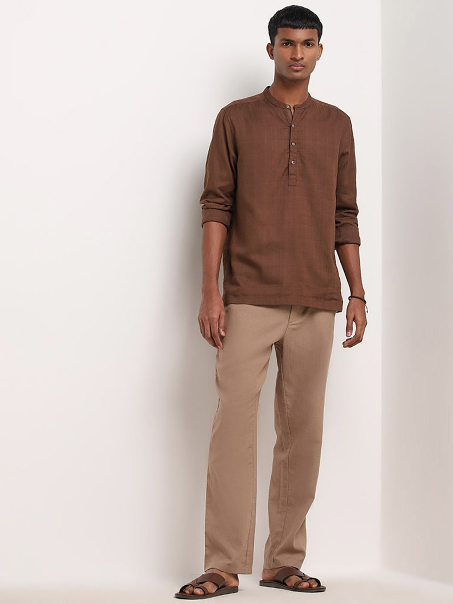 ETA by Westside Brown Resort-Fit Cotton Shirt