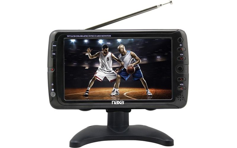 Naxa NT-70 7" LCD TV - Shiny Black - ATSC - 800 x 480 - 1.60 W RMS - USB