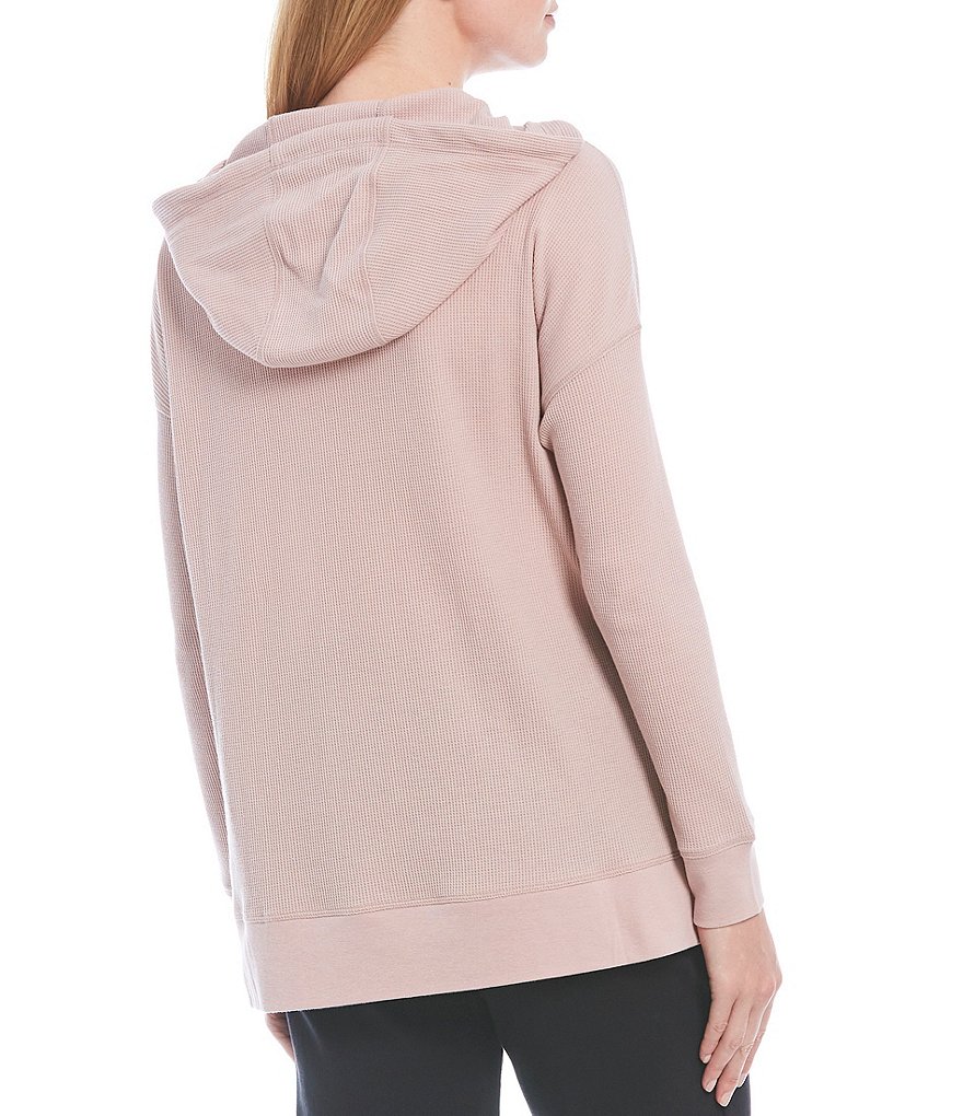 Calvin Klein Performance Long Sleeve Relax Fit Hi-Low Waffle Hoodie