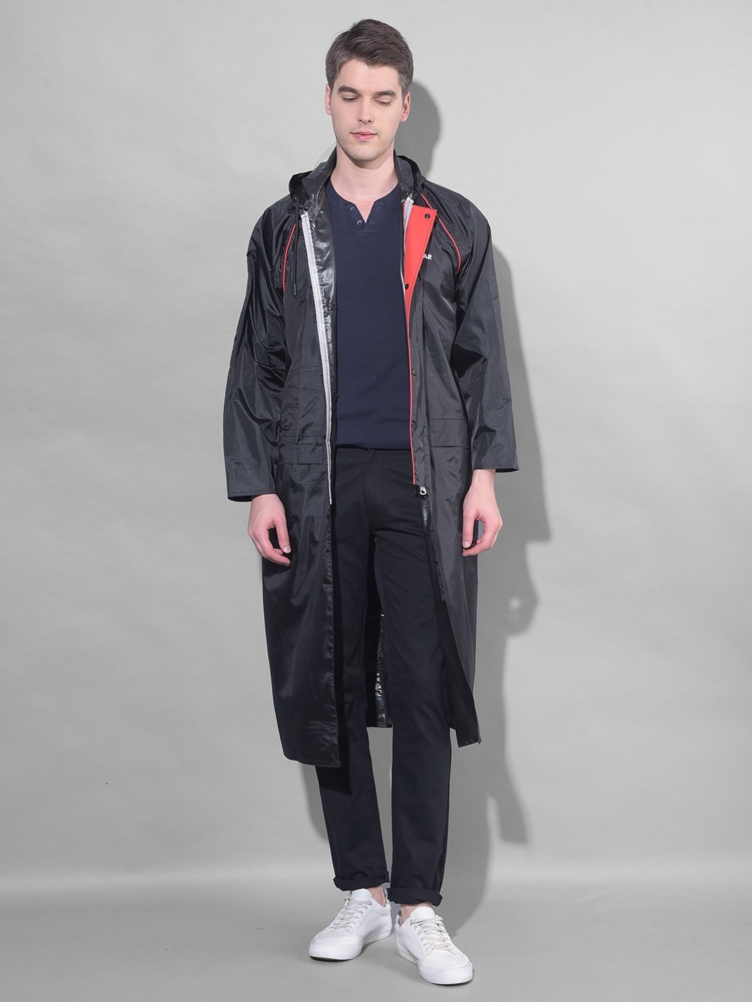 Wildcraft Red & Maroon Regular Fit Colour Block Rainwear Jacket