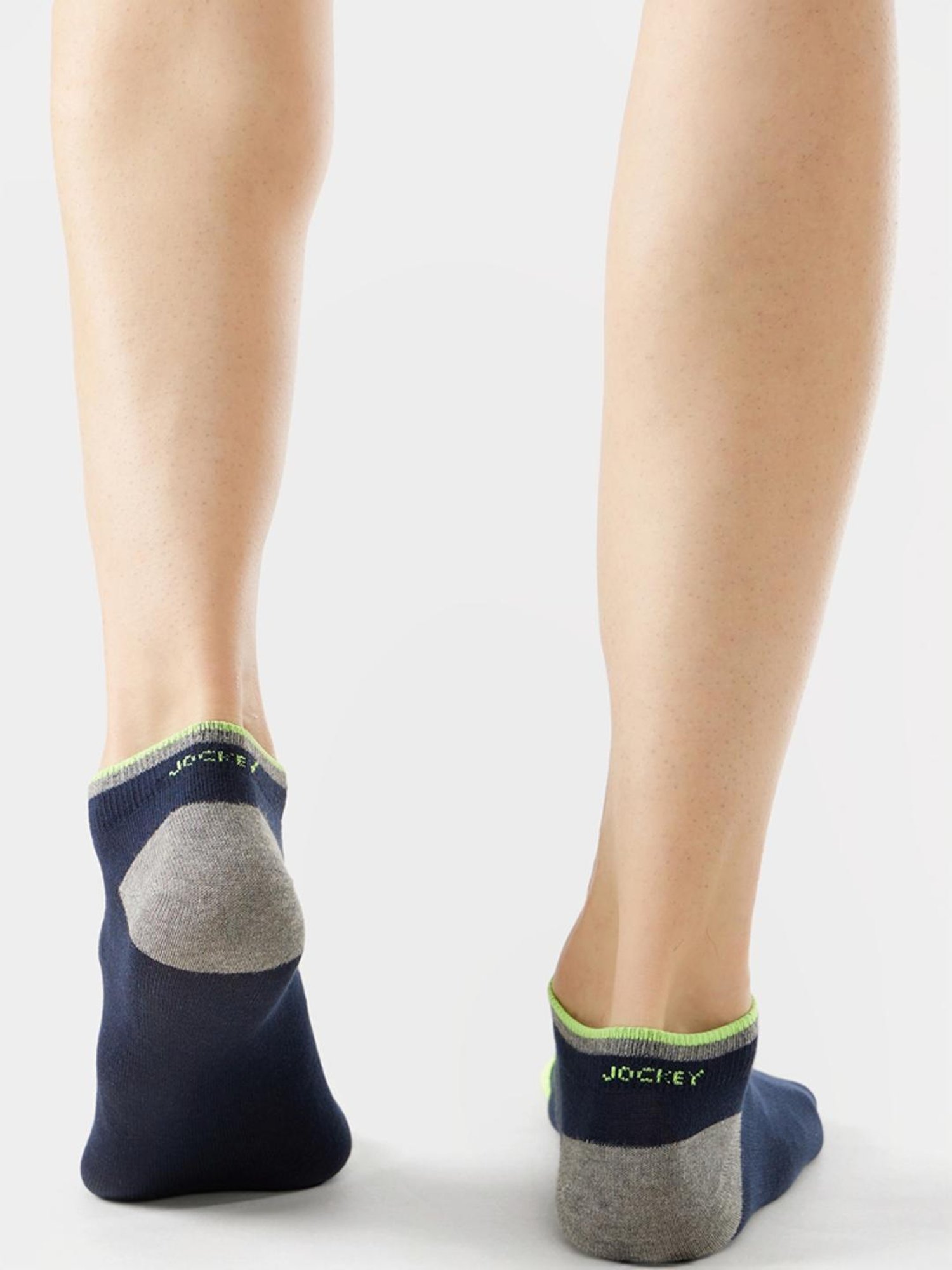 Jockey 7052 Blue Cotton Crew Length Socks with Stay Fresh Treatment - Pack of 2 (Pattern May Vary)