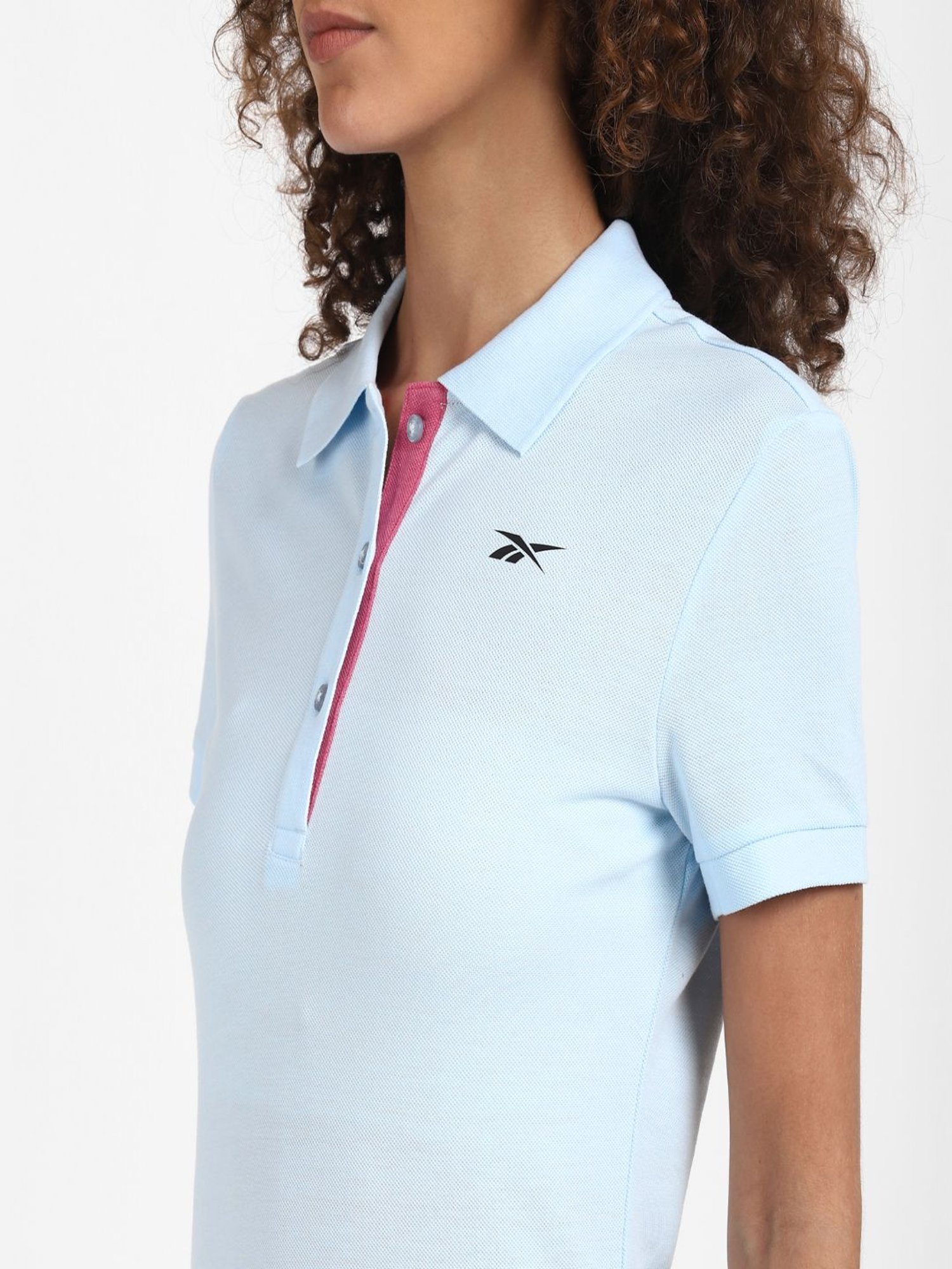 Reebok Blue Cotton FND W Polo T-Shirt