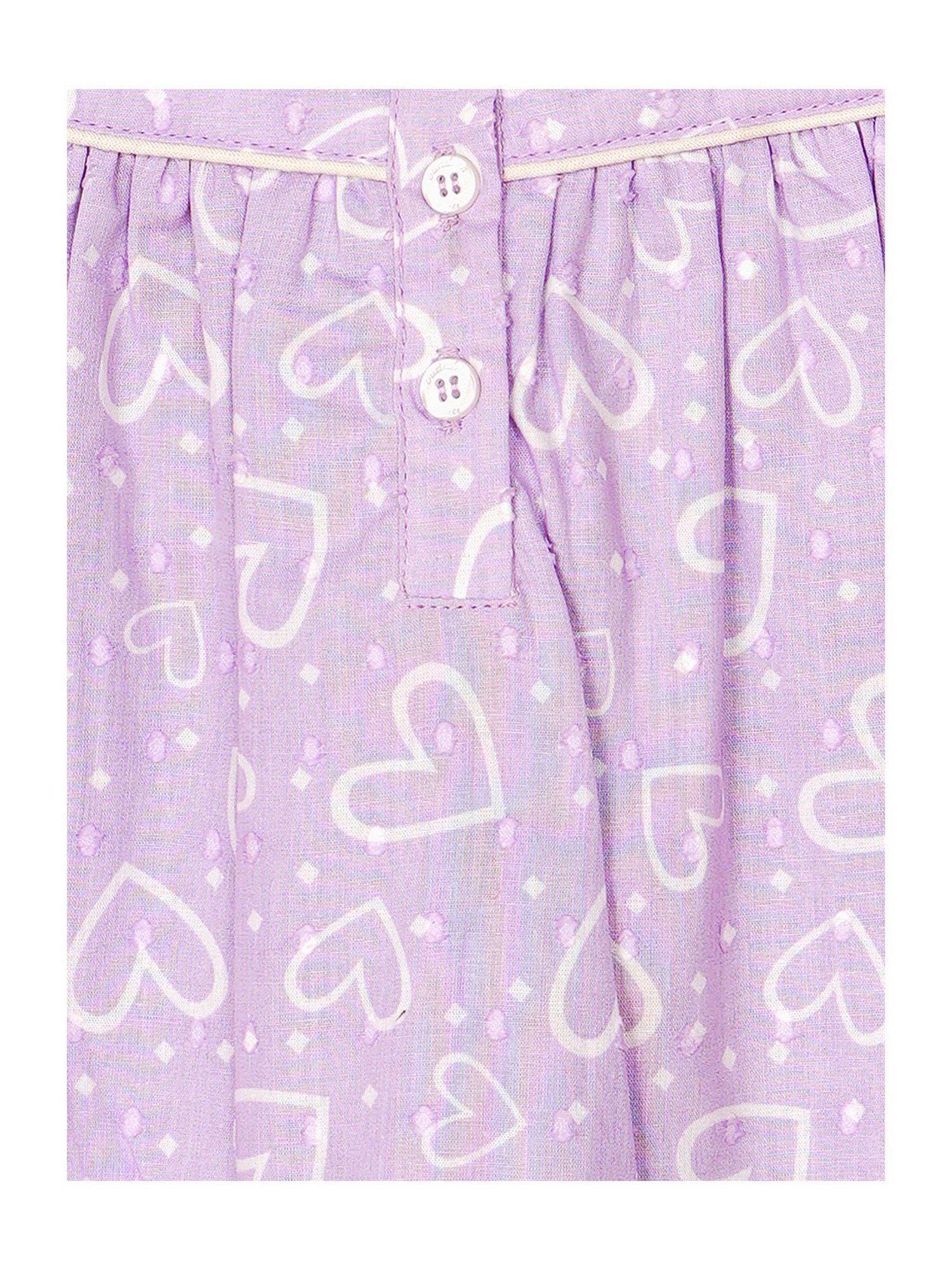 Budding Bees Girls Purple Printed Top with Pyjamas