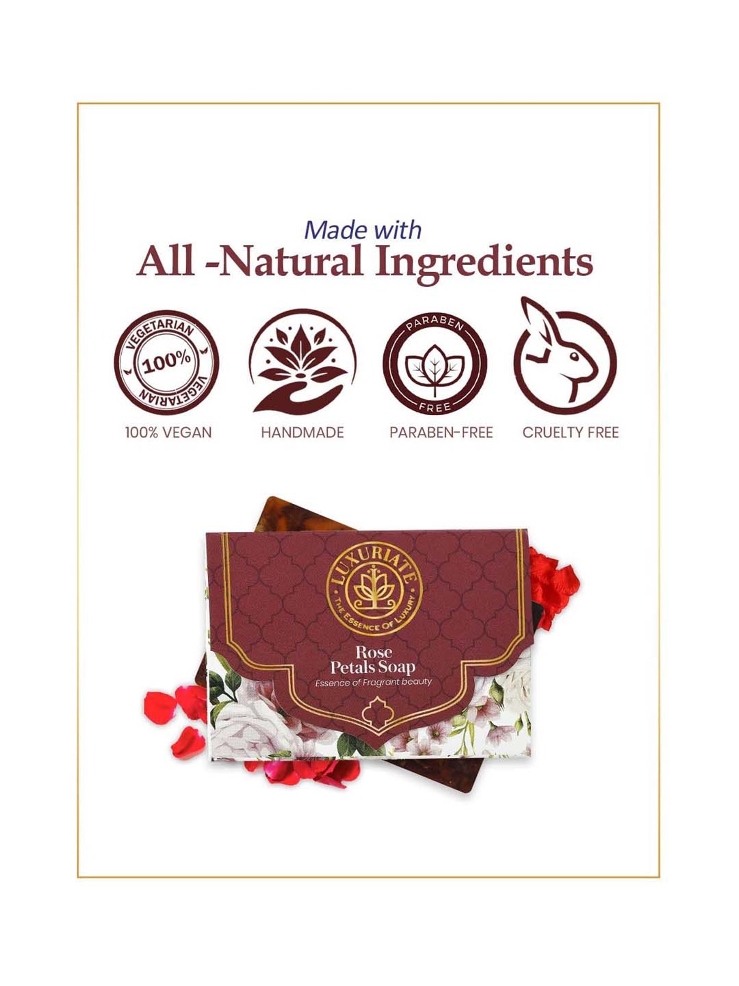 Luxuriate Rose Essence of Fragrant Beauty Soap Bar - 125 gm