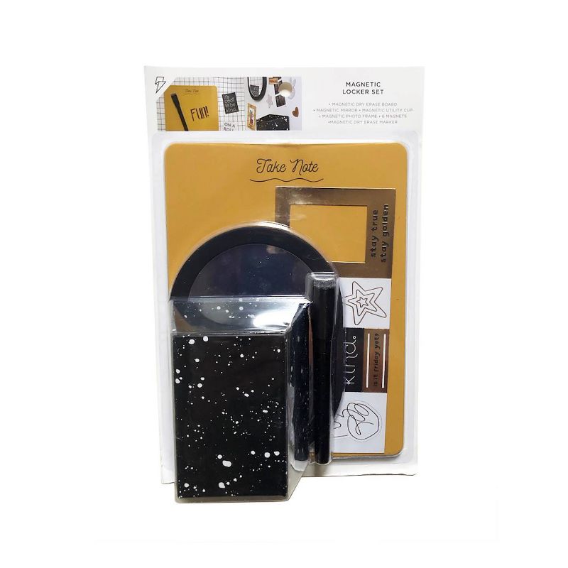 5ct Locker Decor Set Black & Gold - Paper Riot Co