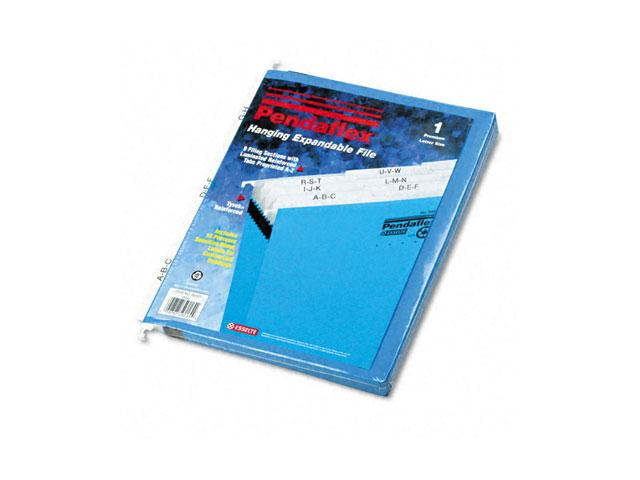 Pendaflex 59225 3 1/2 Inch Expansion Hanging File, Tabs and Labels, Letter, Nine Sections, Blue