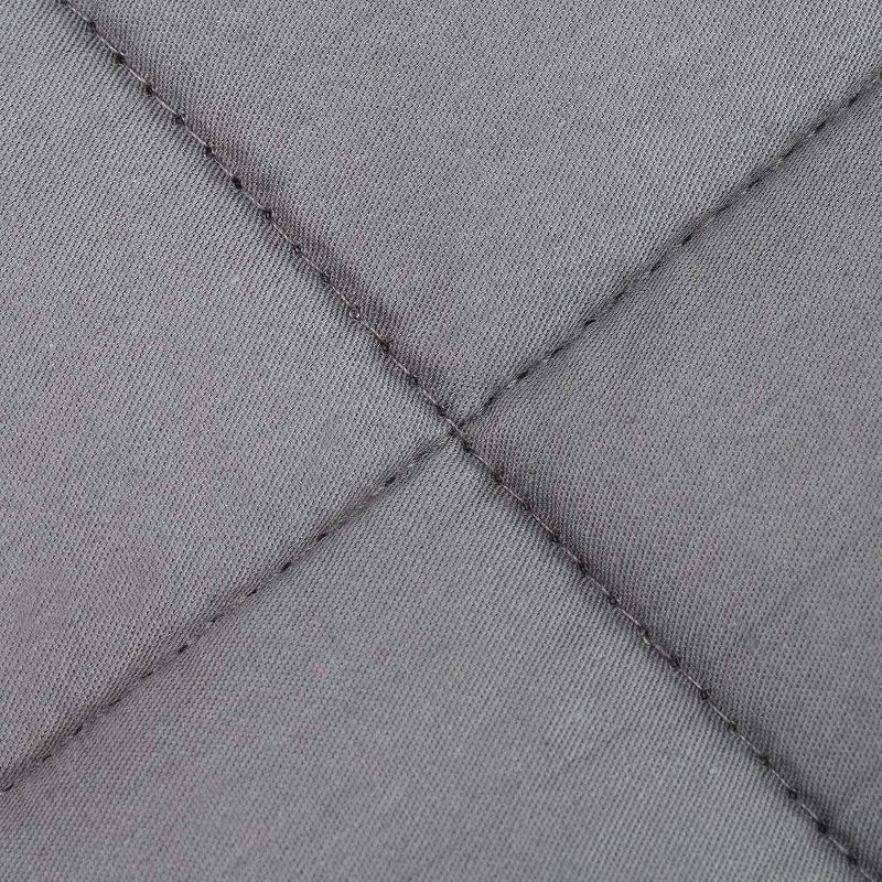 48" x 72" 100% Cotton Luxury 15lbs Weighted Blanket Light Gray - NEX