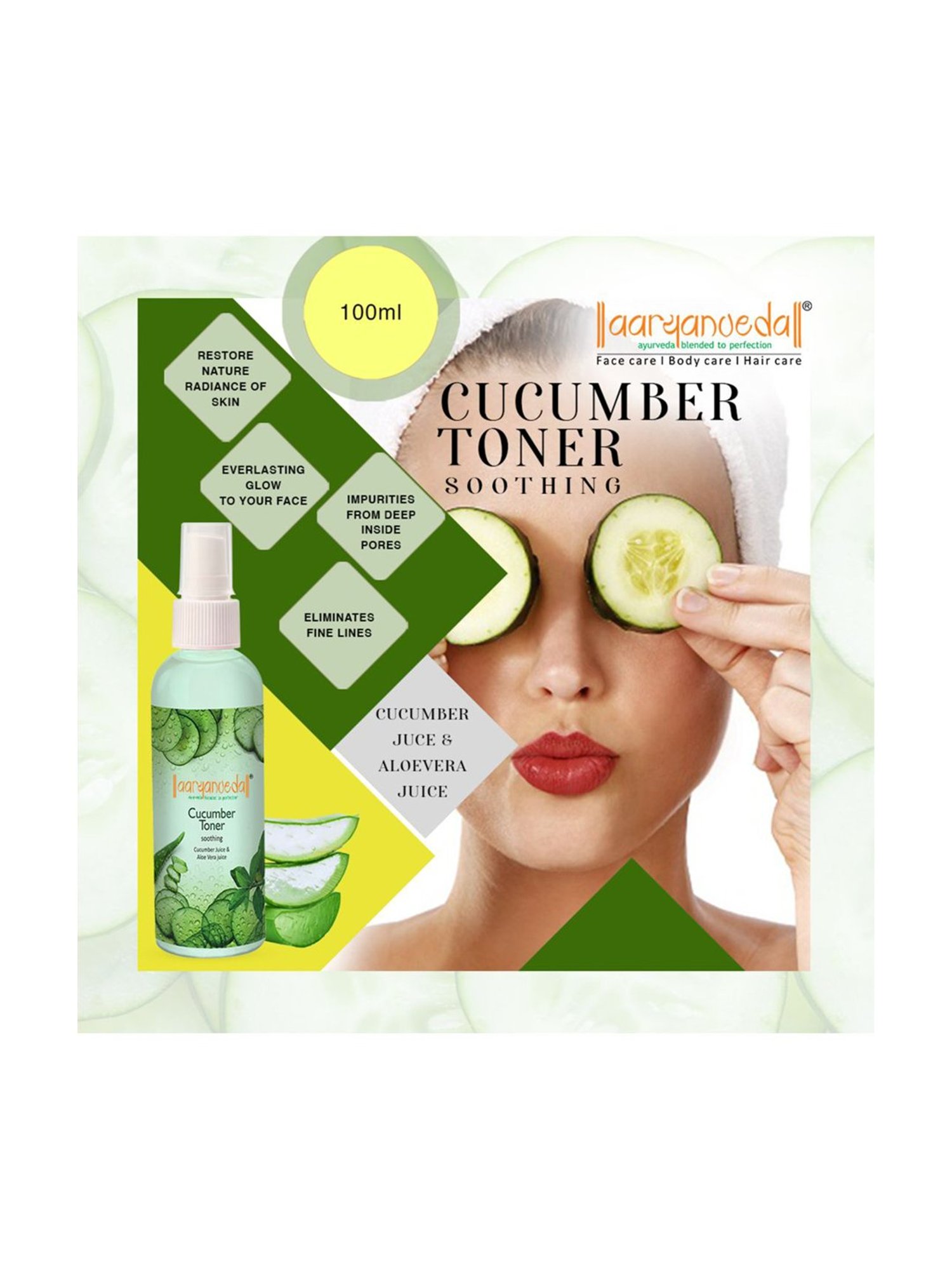 Aryanveda Cucumber Toner For Restore Nature Radiance Of Skin (Pack of 3)